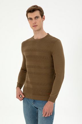 پلیور خاکی مردانه ساده U.S. Polo Assn. - کد 865196628