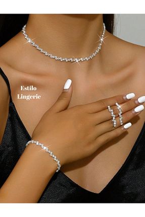 ست جواهر زنانه روکش نقره Estilo Lingerie - کد 842486559