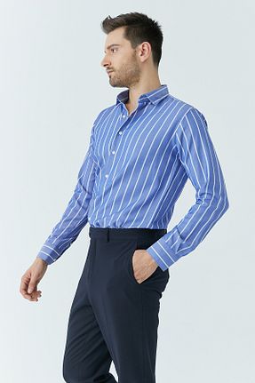 پیراهن سرمه ای مردانه رگولار ModaPlaza - کد 865240839