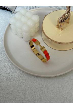 دستبند استیل (فولاد) نارنجی زنانه استیل ضد زنگ NCBA - کد 865573623