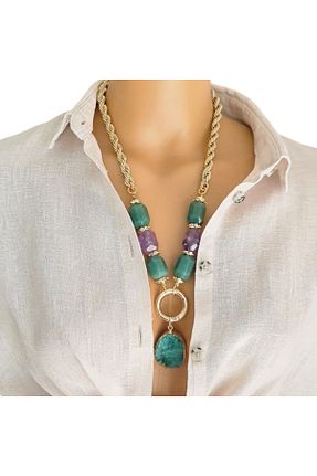گردنبند جواهر رنگی زنانه سنگ طبیعی ellent atelier - کد 865239932