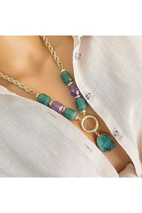 گردنبند جواهر رنگی زنانه سنگ طبیعی ellent atelier - کد 865239932