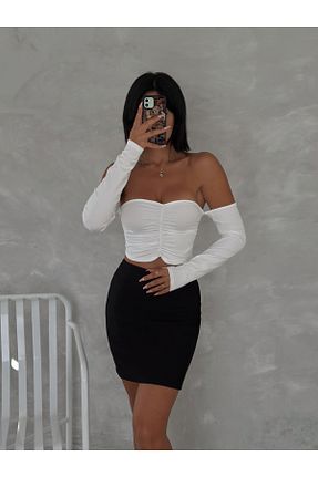 بلوز سفید زنانه ساده orjinal blue b - کد 865254357