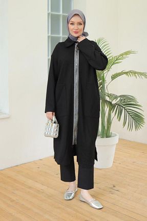 تونیک حجاب مشکی زنانه پنبه ای Armine - کد 864906520