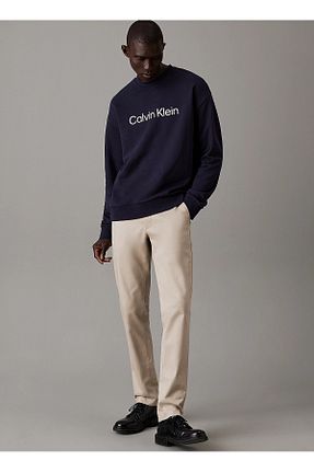 سوئیشرت سرمه ای مردانه ساده Calvin Klein - کد 865259583