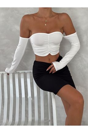بلوز سفید زنانه ساده orjinal blue b - کد 865254357