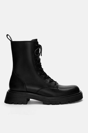بوت / نیم بوت مشکی زنانه پلی اورتان Pull & Bear - کد 857626332