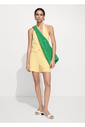 شلوارک و برمودا زرد زنانه پلی استر MANGO - کد 831794342