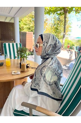 دستمال گردن سرمه ای زنانه ابریشم Lunora - کد 865304062