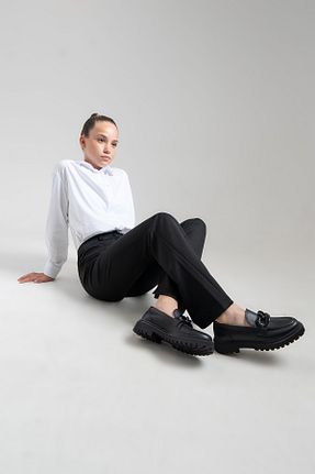 کفش لوفر مشکی بچه گانه چرم مصنوعی mnpc - کد 858485240