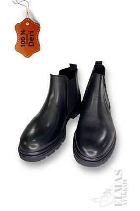 بوت / نیم بوت مشکی مردانه چرم خالص desato - کد 865315286