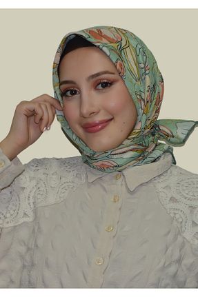 شال سبز زنانه مخلوط کتان LOPRES - کد 865339975