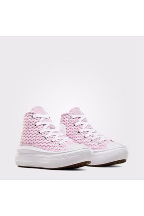 کفش اسنیکر صورتی بچه گانه بند دار Converse - کد 865340187