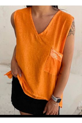 بلوز نارنجی زنانه ساده bihterbutik - کد 335847004