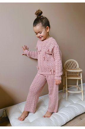 ست بالاتنه و پائین تنه صورتی بچه گانه تریکو Pinkitokids - کد 865419687