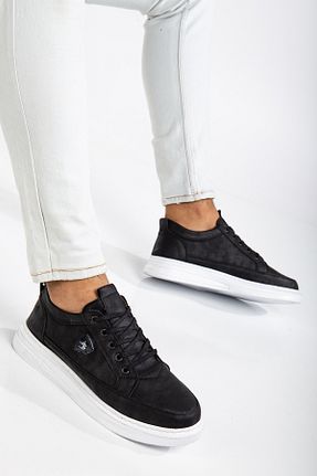 کفش اسنیکر مشکی مردانه بند دار BY ERG SHOES - کد 865402341