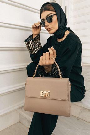 کیف دستی بژ زنانه چرم مصنوعی David Jones - کد 865401187