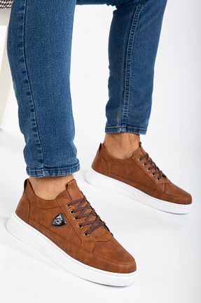 کفش اسنیکر قهوه ای مردانه بند دار BY ERG SHOES - کد 865402352