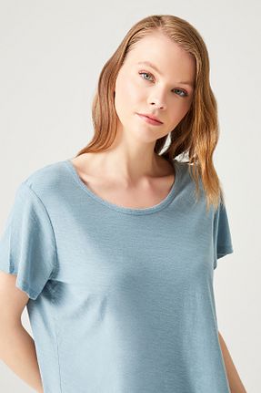 تیشرت آبی زنانه یقه دوچرخه Naramaxx - کد 732118807