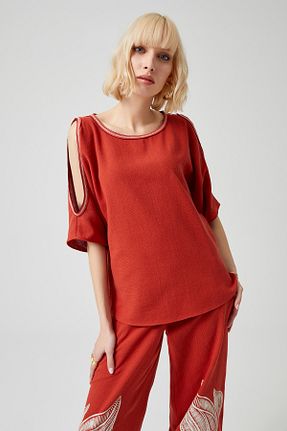 پیراهن نارنجی زنانه یقه مربعی Naramaxx - کد 730861450