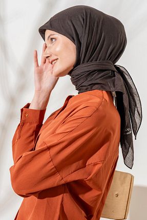 روسری قهوه ای پلی استر JAWEL - کد 865442714