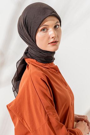 روسری قهوه ای پلی استر JAWEL - کد 865442714