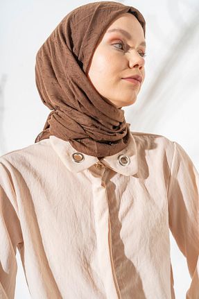 روسری قهوه ای پلی استر JAWEL - کد 865442901