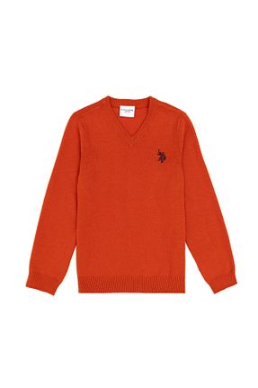 پلیور نارنجی بچه گانه ساده U.S. Polo Assn. - کد 865438755