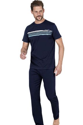 ست لباس راحتی سرمه ای مردانه چاپی Pierre Cardin - کد 804836117