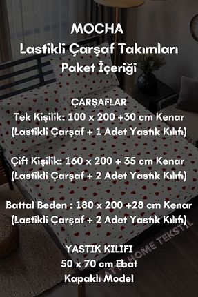 ست ملحفه دونفره قرمز پنبه ای LATTE TEKSTİL - کد 865444077