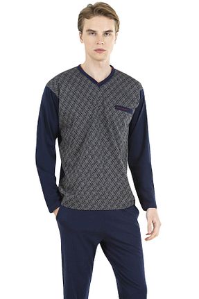 ست لباس راحتی سرمه ای مردانه طرح دار Pierre Cardin - کد 768438153