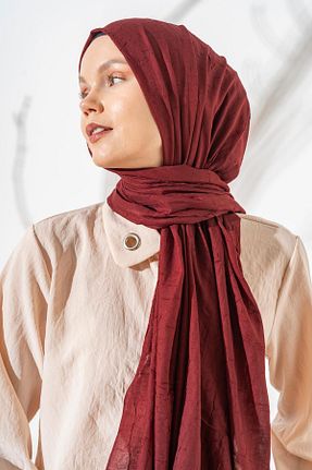 شال زرشکی زنانه پلی استر JAWEL - کد 865452646