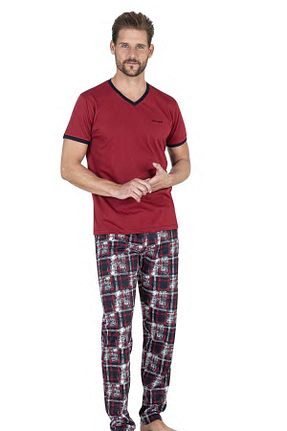 ست لباس راحتی زرشکی مردانه چاپی Pierre Cardin - کد 805830108