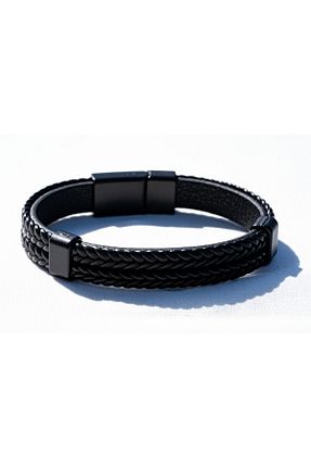 دستبند استیل (فولاد) مشکی مردانه Home - کد 865469119