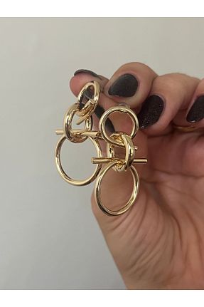 گوشواره جواهر طلائی برنجی Hoop jewelery - کد 865483896