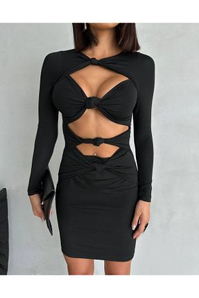 لباس مشکی زنانه بافتنی Butik - کد 865479264