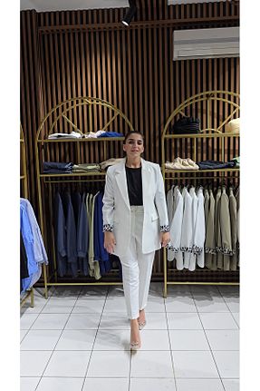 ست بالاتنه و پائین تنه سفید زنانه بافتنی Omka Moda - کد 865478379