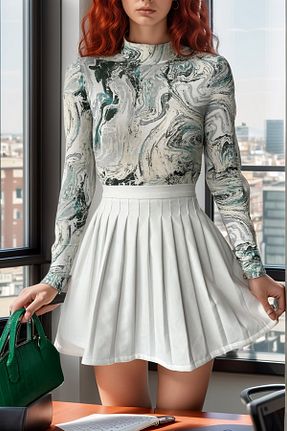 بلوز سبز زنانه چاپی Loomora - کد 865482649