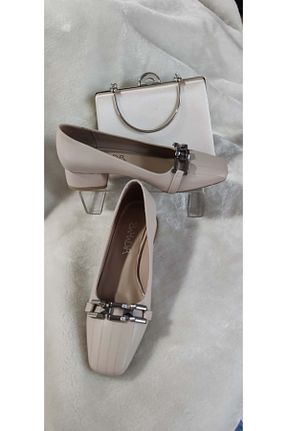 کفش مجلسی بژ زنانه پاشنه نازک ÇİĞDEM KUNDURA - کد 735370527