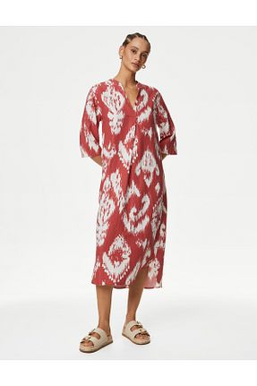 لباس قرمز زنانه بافتنی Marks & Spencer - کد 834386727