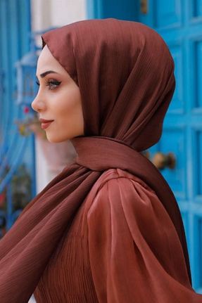 شال قهوه ای زنانه پلی استر Sezi Moda Giyim - کد 865544144