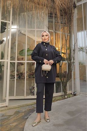 ست بالاتنه و پائین تنه حجاب مشکی زنانه اورسایز VELLICHOR - کد 865541686