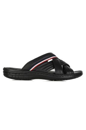 دمپائی مشکی مردانه چرم خالص U.S. Polo Assn. - کد 865541587