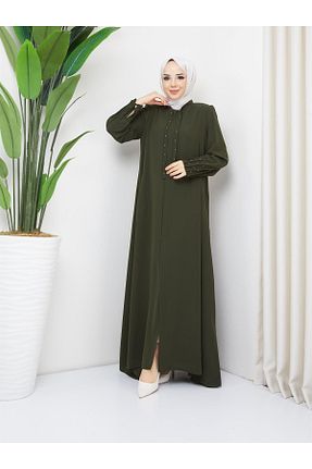 کلاه و ابایا خاکی زنانه مخلوط ویسکون Günay Karaca - کد 775600976