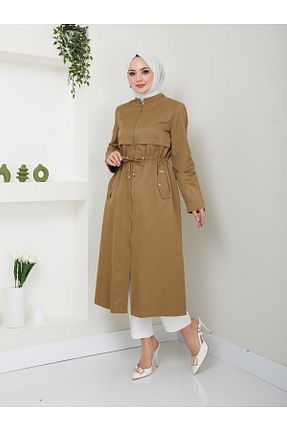 کلاه و ابایا خاکی زنانه پنبه ای Doque - کد 817832500