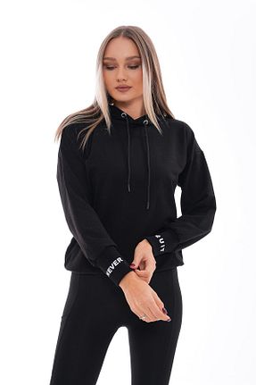 سوئیشرت مشکی زنانه چاپی Şimal - کد 865551112
