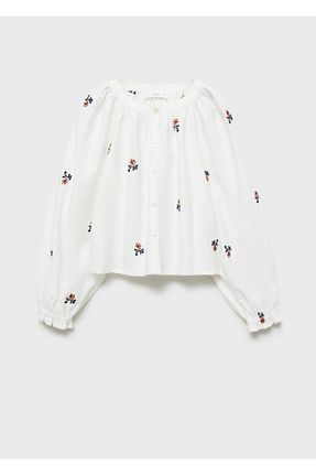 بلوز سفید بچه گانه گلدار MANGO Kids - کد 865559954