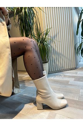 بوت / نیم بوت بژ زنانه چرم مصنوعی Hermones - کد 865570083