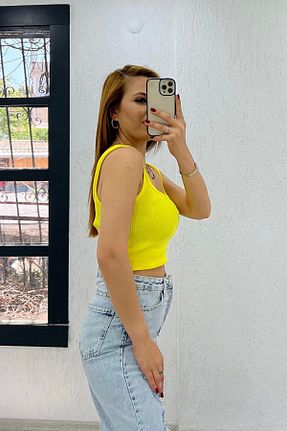 بلوز زرد زنانه ساده İrka Moda - کد 865574811