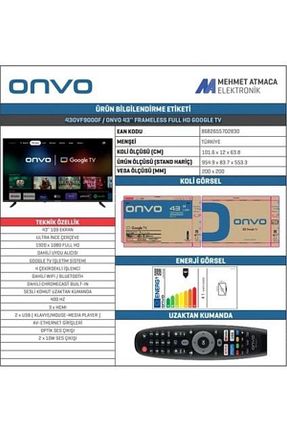 تلویزیون مشکی FulلیترHD ONVO - کد 859167805